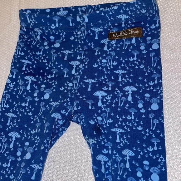 Matilda Jane baby pants size 3 6 month bell bottom ruffle mushrooms blue pink - Picture 2 of 4